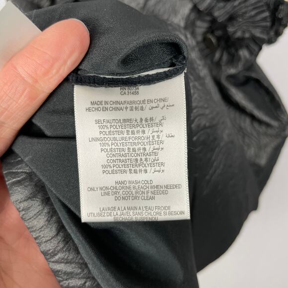 BCBGMAXAZRIA | NWT Gray One Shoulder Jacquard Rosette Cocktail Mini Dress - Picture 12 of 12